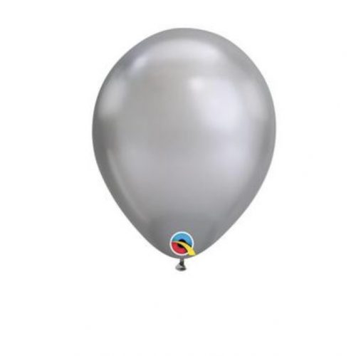 Latex chrome lufi - 28 cm - Metál ezüst (6 db)