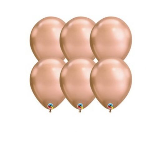 Latex chrome lufi - 28 cm - Rosegold (6 db)