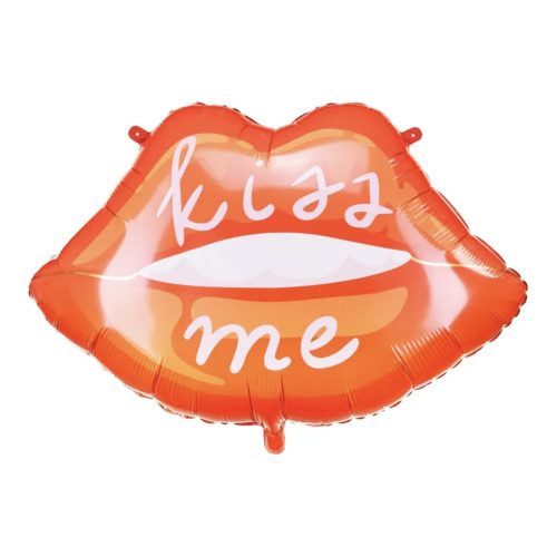 "Kiss me" száj formájú fólia lufi (73x48cm)